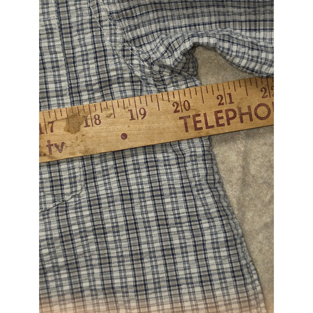 Columbia Mens Plaid Short Sleeve Button Down Shirt‎ Blue White Cotton Size M - Picture 5 of 8